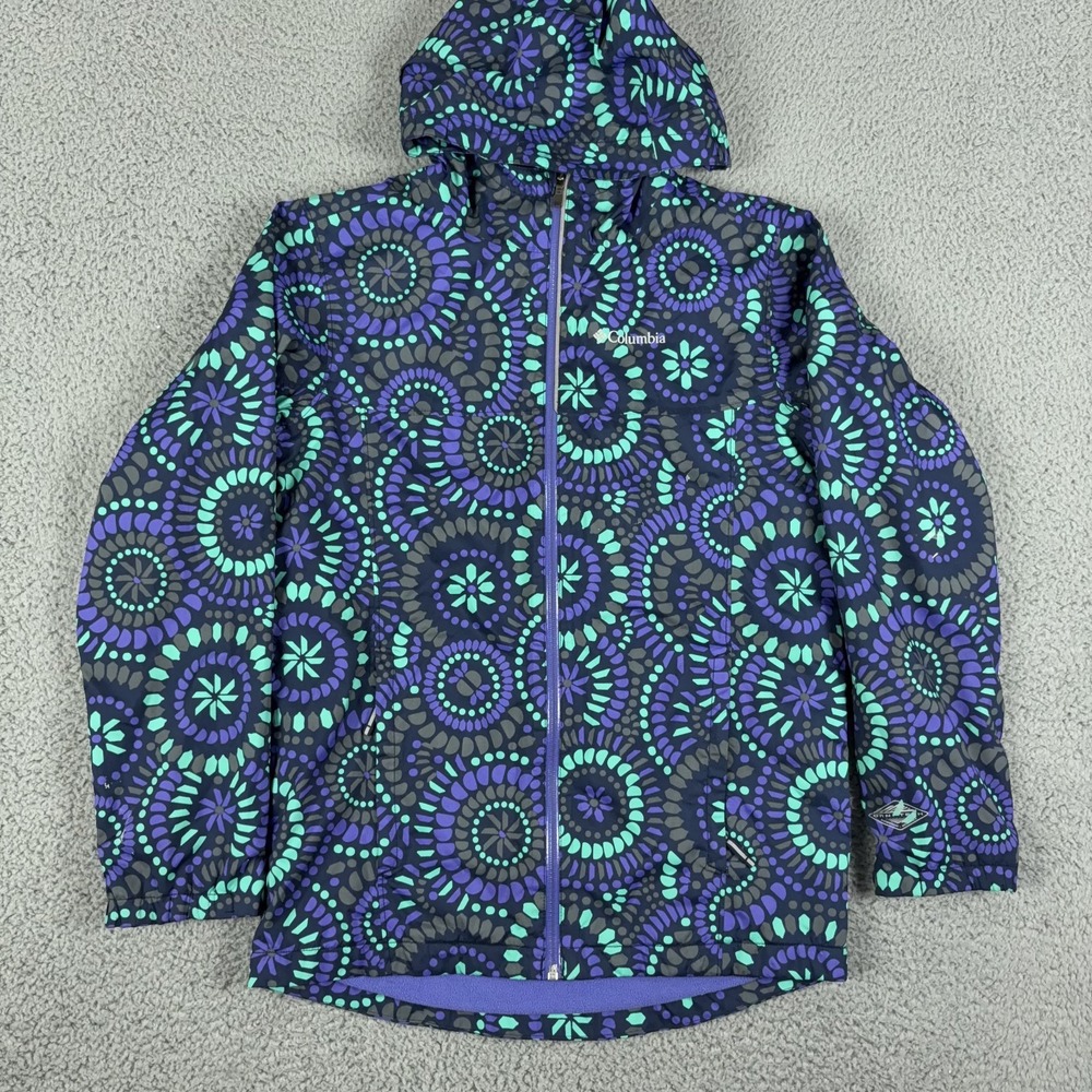 Columbia Jacket Boys Large Geometric Omni Tech Waterproof Mountain Action Skiing